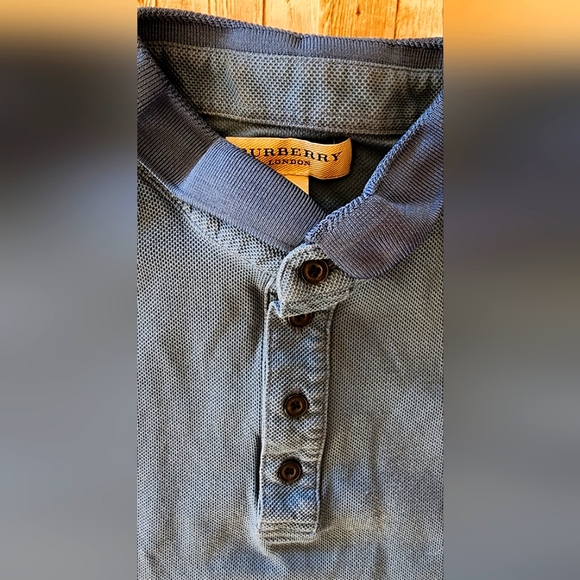 Authentic Burberry Brit Mens Shirt Blue Color Size Small XL Polo - Picture 7 of 10